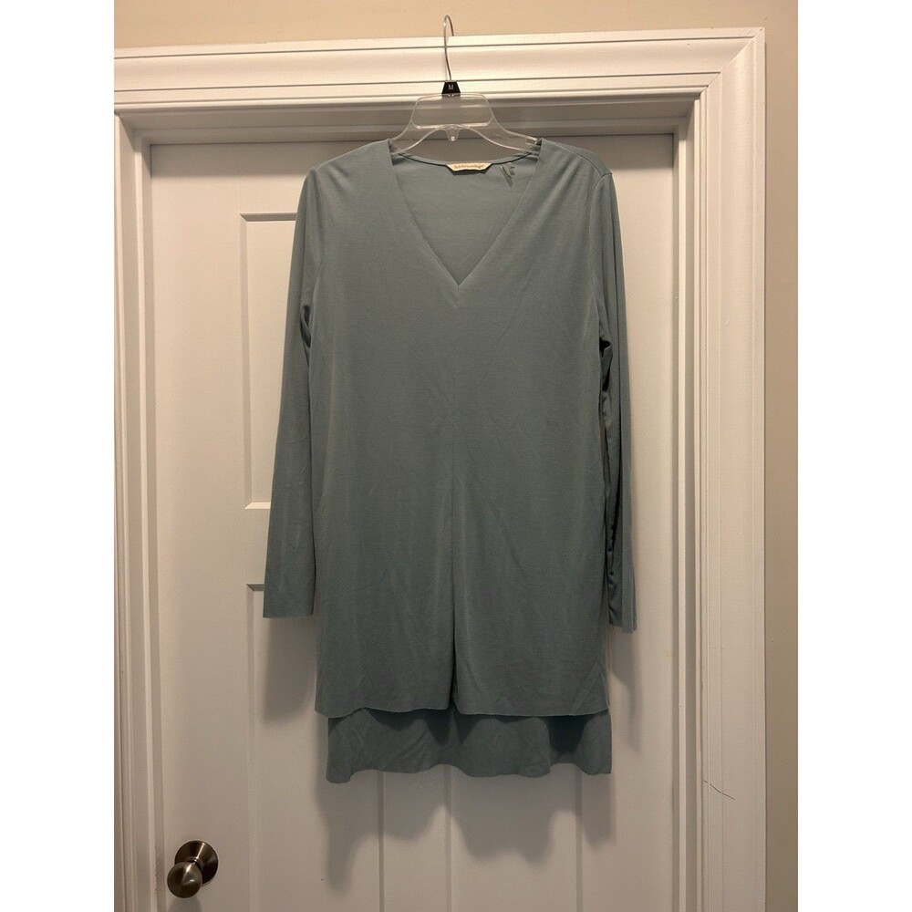 Soft Surrounding Sage Green Modal V-neck Raw Hem Long Sleeve Sloane Tunic Medium
